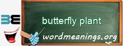 WordMeaning blackboard for butterfly plant